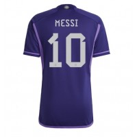 Camiseta Argentina Lionel Messi #10 Segunda Equipación Replica Mundial 2022 mangas cortas